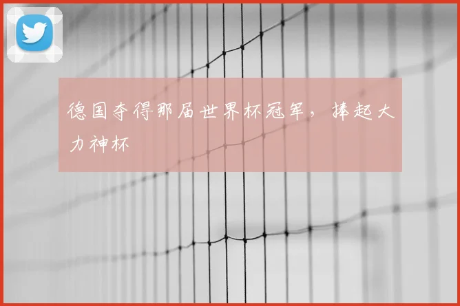 德国夺得那届世界杯冠军，捧起大力神杯